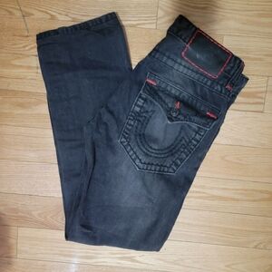 True Religion Jeans Black with Red Stitching
